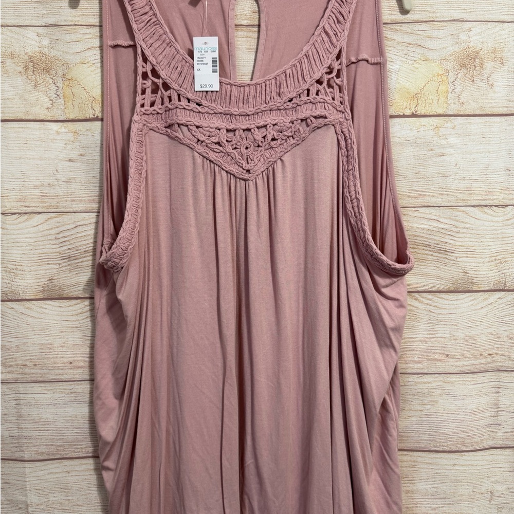 Maurices Pink Asymmetrical Cut Out Tank Top
